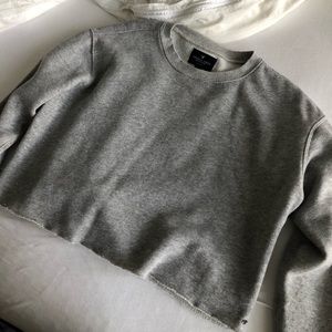 gray cropped pullover from american eagle